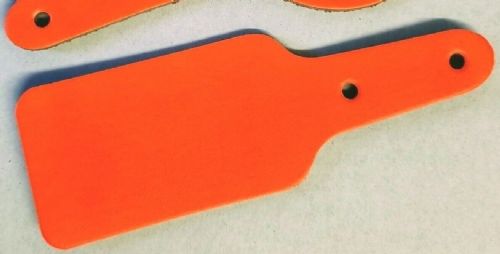 Leather Key Fob Blanks - Rectangle Shape - Various Colours - Qty Options (Fluorescent Orange, 50)